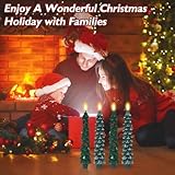 4 Pcs LED Candles with Remote, Bestcool Christmas Tree Candle Lights Covered in Snow 9.8in LED Flameless Taper Candles Flickering for Home XMS Room Table Decorations New Year Holiday Decoration - Image 7