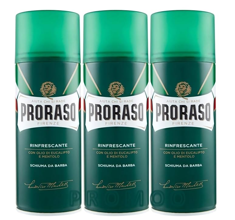 Proraso - Espuma de Afeitar Refrescante con eucalipto 400 ml x 3 uds - Pack Promoo