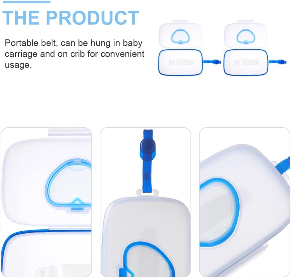 YIMINGYANG 2PCS Wet Wipe Container Portable Baby Wipe Dispenser Outdoor Refillable Wet Wipes Holder Diaper Wipe Case Storage Box for Travel Home Car Use (Color : SkyBlue) : Baby