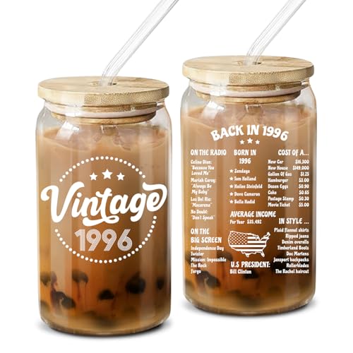 NewEleven 40th Birthday Gifts For Women, Her - 40th Birthday Decorations For Women - 40 Year Old Gifts For Her, Mom, Wife, Sister, Friends - 16 Oz Coffee Glass
