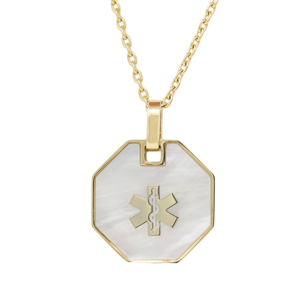 USA Medical Alert Necklace for Men Women with Pendant - Custom Engraved Diabetes Warfarin Dialysis Stroke Pacemakers-image-11