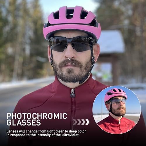 SCVCN Fotocromáticas Gafas de Ciclismo Deportivas Hombre y Mujer UV 400 Running MTB Bicicleta Correr Voleibol Tenis Conducir Pesca Softbol Deportes al Aire Libre 01 - imagen 2