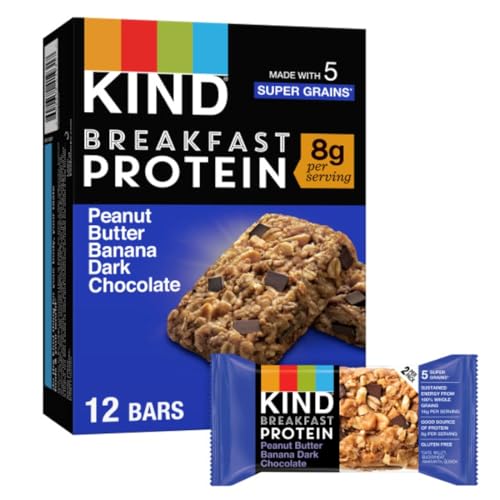 KIND Breakfast Protein Bars, Peanut Butter Banana Dark Chocolate, Healthy Snacks, Gluten Free, 8g...
