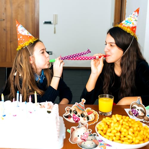 Fancy Land 30 Pack Animal Party Blowers with cards Blowouts Noisemakers New Year Birthday Holiday Party Favors