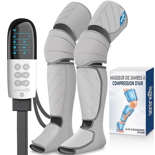 SereneLife Bottes Pressothérapie Chauffantes - Masseur de Jambes à Compression d’Air pour...
