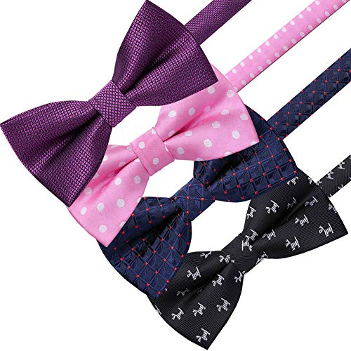 Image of AUSKY 8 PACKS Elegant Adjustable Pre-tied Bow Ties for Men Boys (1&4&5&6&8 Pack for option)
