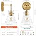 Gednbo Gold Wall Sconces Set of 2 Modern Vanity Light Fixtures for Bathroom Wall Mount Lighting Lamp Hardwired Farmhouse Wall Lights with 6 Inch Clear Glass Shade for Bedroom Living Room Mirror