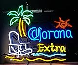 Neon Signs for Wall Decor New 24'x20' Coronas Extra Palm Tree Beach Chair Sun Sign Man Cave Sports Bar Pub Beer Glass Light Lamp Neon Tubing
