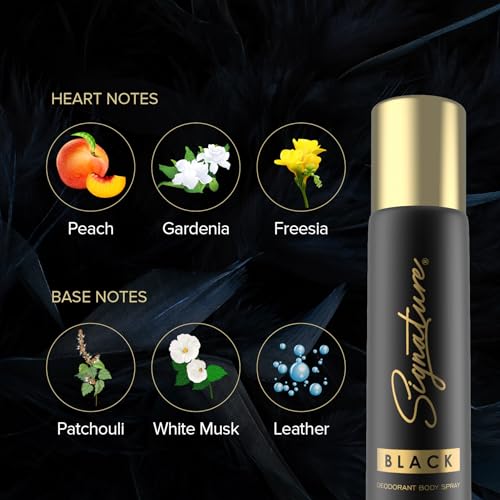 Image of Signature Black Deodorant Floral Aromatic Long Lasting Fragrance for Women Combo Pack of 2 (70 ml x 2)