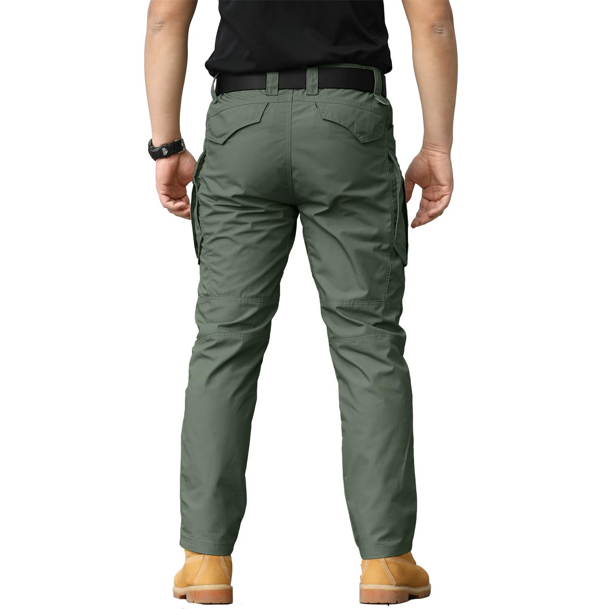 CARWORNIC Pantaloni tattici da trekking da uomo, leggeri, antistrappo, da lavoro, con tasche multiple