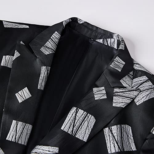 Mens Suits 2 Piece Plaid Blazer Double-Breasted Button Jackets Pants Set Formal Clothes for Men3