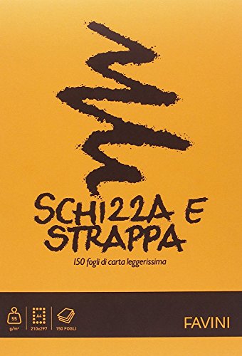 Memotak A200704 Schizza e Strappa Favini, 21x29.7-150 Fogli-Confezione da 10 Blocchi, Bianco