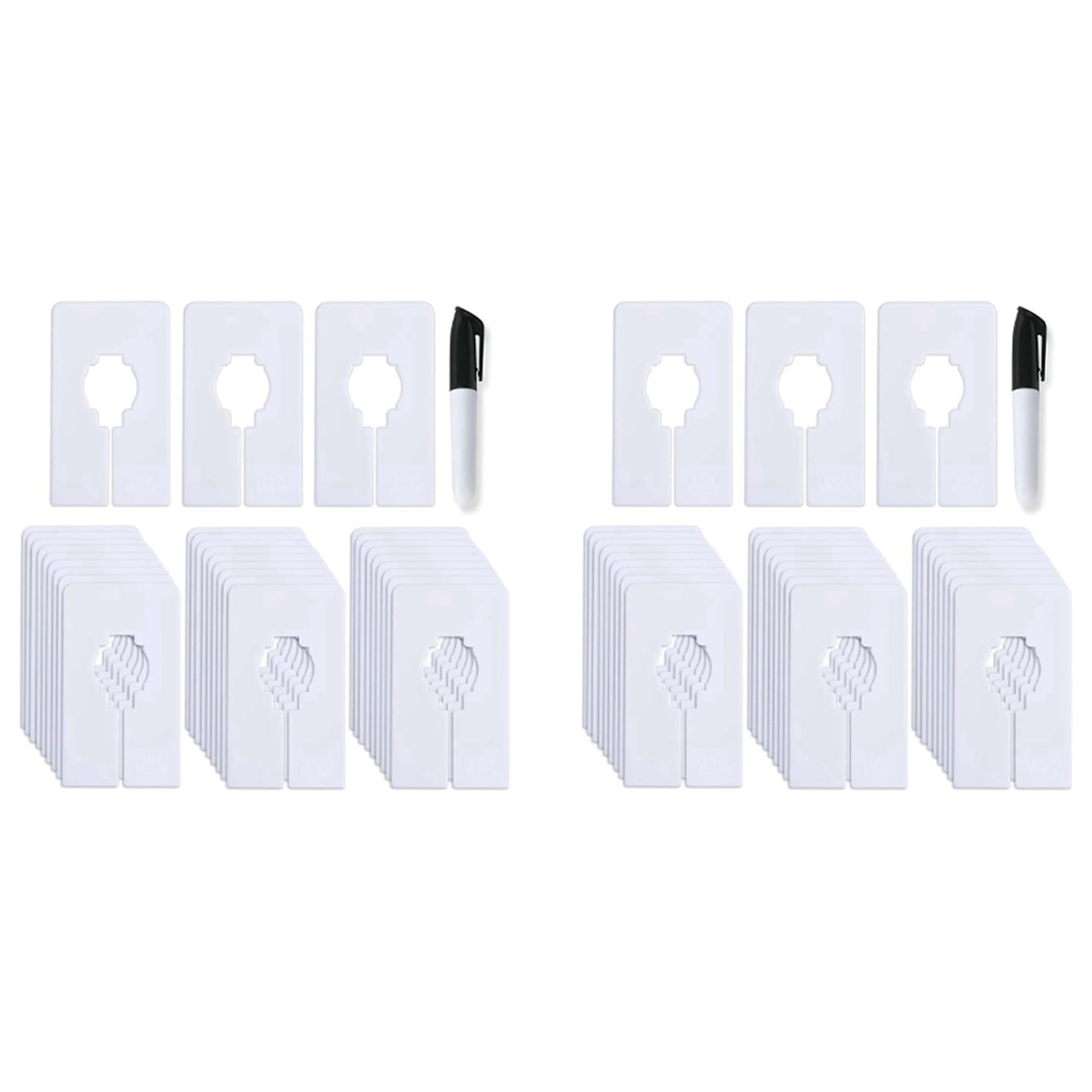 Hndhbfgrt 60 Closet Dividers for Hanging Clothes- Rectangle Clothing Size Dividers,White Closet Divider Set with Marker
