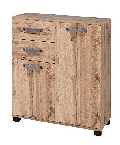 Schildmeyer Cómoda Milan 134890, decoración rústica de Roble, 32 x 80,6 x 94,8 cm