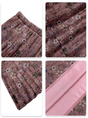 Image of NASHALYLY Women's Chiffon Elastic High Waist Pleated A-Line Flared Maxi Skirts