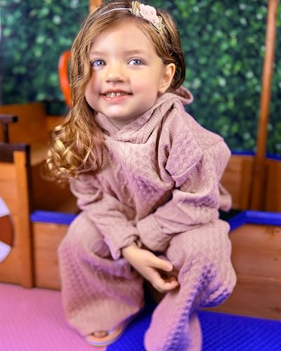 Image of fioukiay Toddler Girls Casual Sweatsuit Pullover Hoodie Sweatpants Outfits