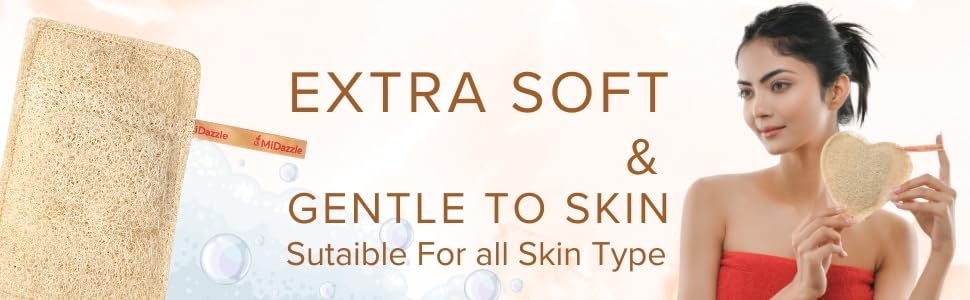 Image of Omidazzle Natural Sun Dried Bath Loofah, Body Sponge & Scrubber for Men & Women | Organic Luffa for Bath Shower Skin Exfoliation (Pack of 2)