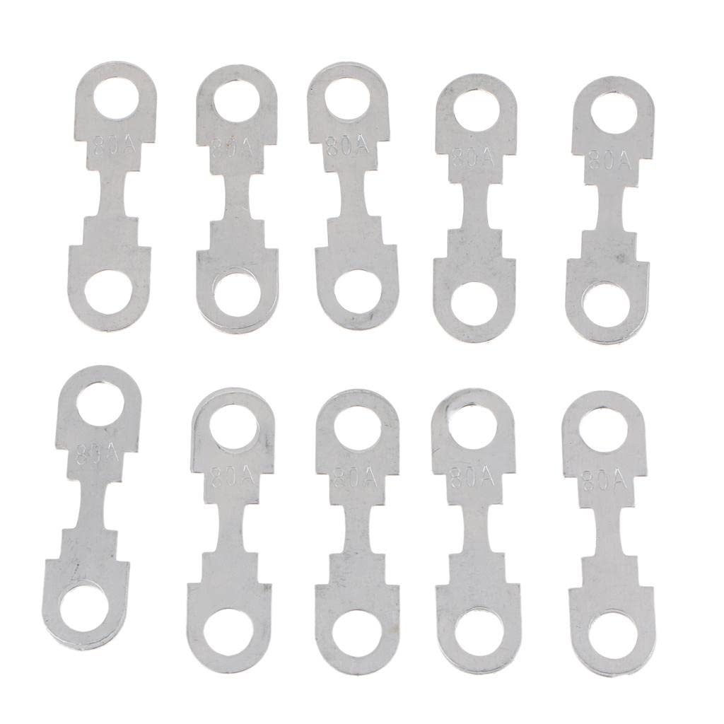 UJEAVETTE 10 Pieces Car Flat Metal Fuse Strip for VW Audi SEAT Skoda Ford 12V 80A-image-46