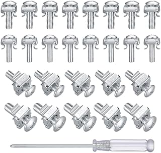 50 Pcs Cage Nuts, and Bolts Set, M5*20mm/M6*20mm Mount Rack Server Shelves Cabinet Screws Nuts Bolts for Network Cabinets, Patch Panel Rack, Data Network Cabinets, with Screwdriver