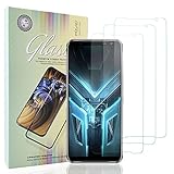 Diseño perfecto: KLYEU vidrio templado para ASUS Rog Phone 3 está diseñado para ser más pequeño que el tamaño real de la pantalla del teléfono para evitar la formación de ampollas y la descamación en el borde de vidrio curvado. La lámina de vidrio templado para ASUS Rog Phone 3 también es compatible con casi todas las carcasas de teléfonos móviles.