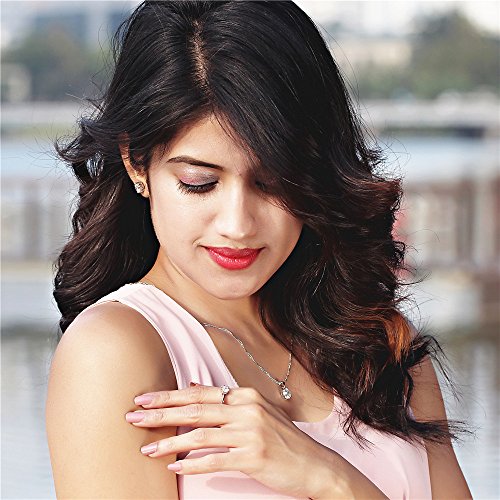 Uloveido Classic Platinum/Rose Gold Plated Round Brilliant Cut Cubic Zirconia Solitaire Wedding Engagement Rings J0022