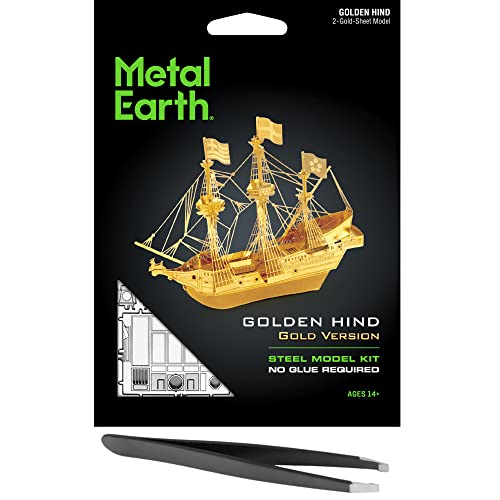 Kit Metal Earth Golden Hind maquette métal 3D or avec pince