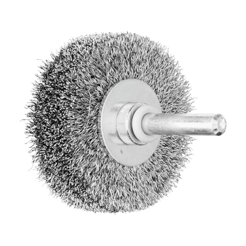 Image of PFERD Round Brush Untwisted RBU | Diameter 50 x 15 mm Shaft Diameter 6 mm Steel Wire Diameter 0.20 | 43198001 - for Straight Sanders, Drills, Bending Shafts