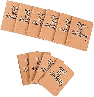 Shulaner Small Notebooks Pocket Size A7Lined Pages Notebook Multipack, Vintage Kraft Cover Mini Notepad A7, Pack of 12