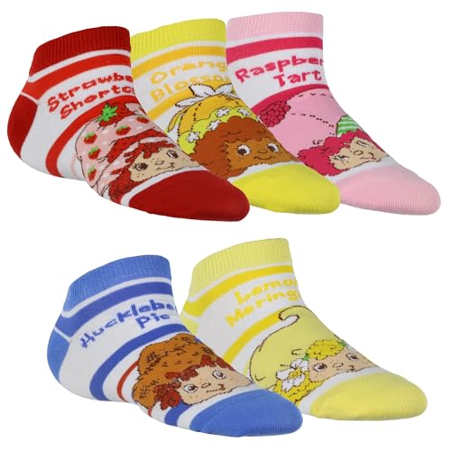 Mad Engine Strawberry Shortcake and Friends Womens No Show Low Cut Ankle Socks 5 Pairs