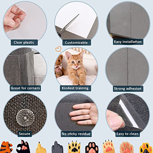 Cat Scratch Furniture Protector - 10 Pack Cat Furniture Protectors from Cats - Clear Cat Scratch Protectors for… - Image 3