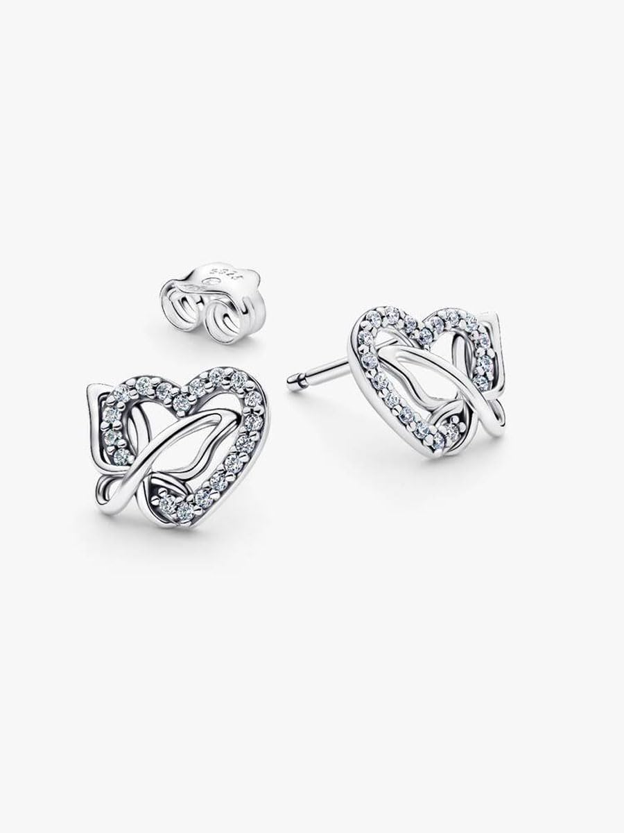 Pandora Entwined Heart & Butterfly Stud Earrings 294476C01 Ohrringe