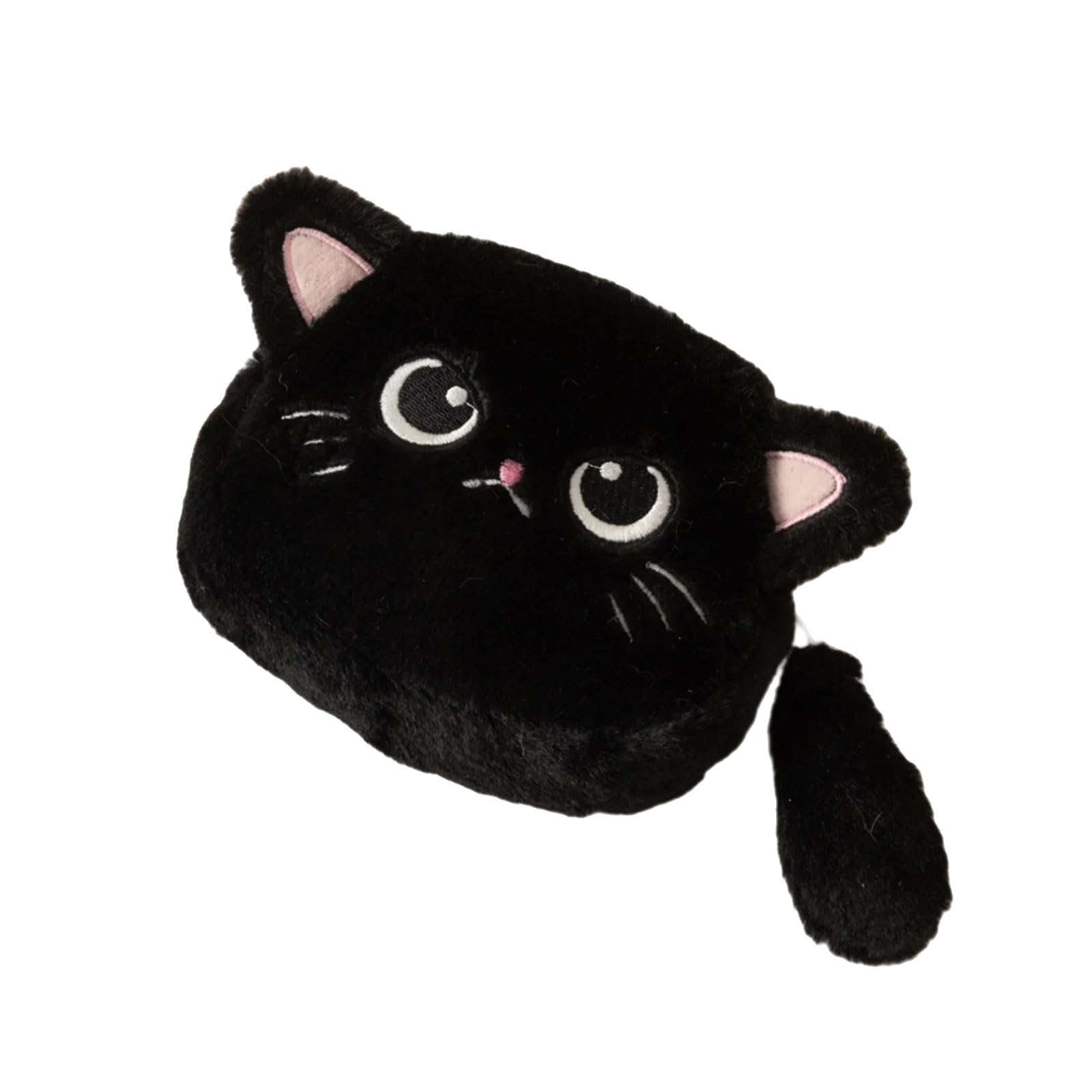 Oxxggkao Cats Shaped Coin Purse, Plush Coin Pouches, Lovely Wallet with Zippers, Small Change Purse for Women Portable Cosmetic Bags Plush Keychain