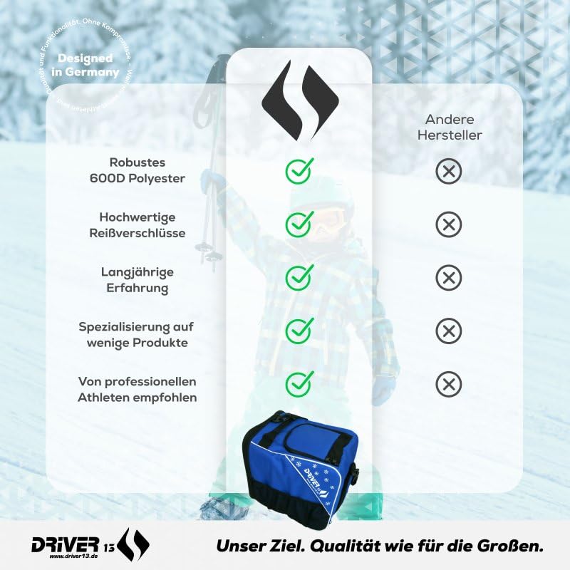 Driver13 kinderskischoentas (bootbag), tas pour kinderskischoenen et snowboardboots, draaggreep, Bleu