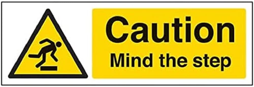 V Safety Warning General - Caution Mind The Step - 300 X 100mm