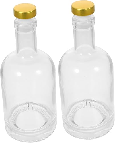 Miniatura 3 de SHOWERORO 2 unids transparente envase botellas de vino transparente mini botellas de bourbon decantador de vidrio vacío decantador ron ginebra