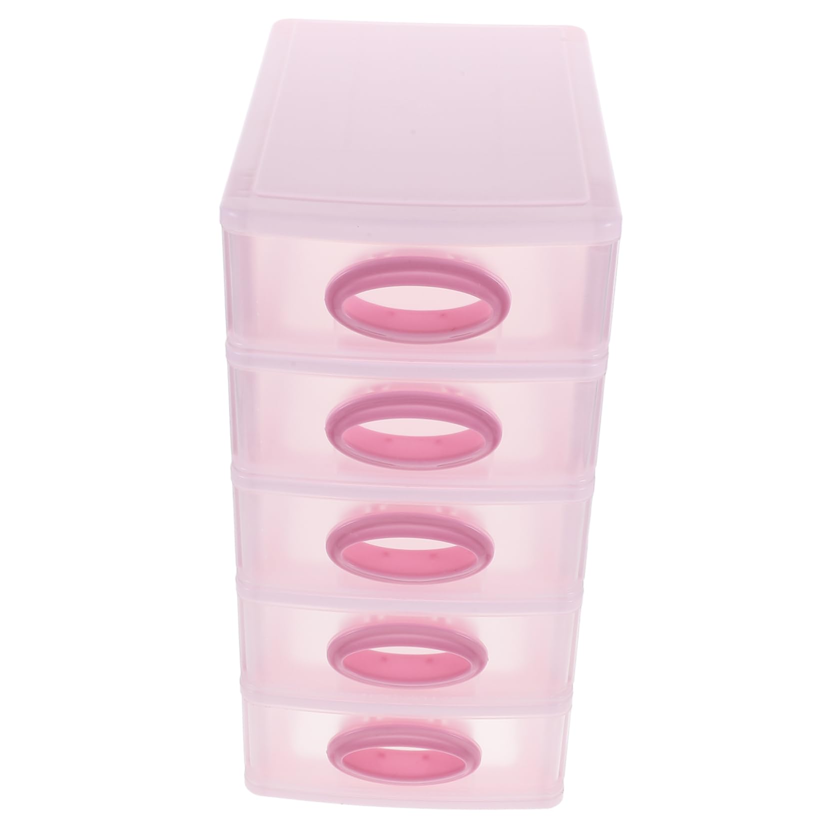 VILLCASE Organizzatore da Scrivania Portaoggetti Pratico e Decorativo Rosa 5 Cassetti in Pp per Cosmetici e Accessori da Ufficio e Bellezza