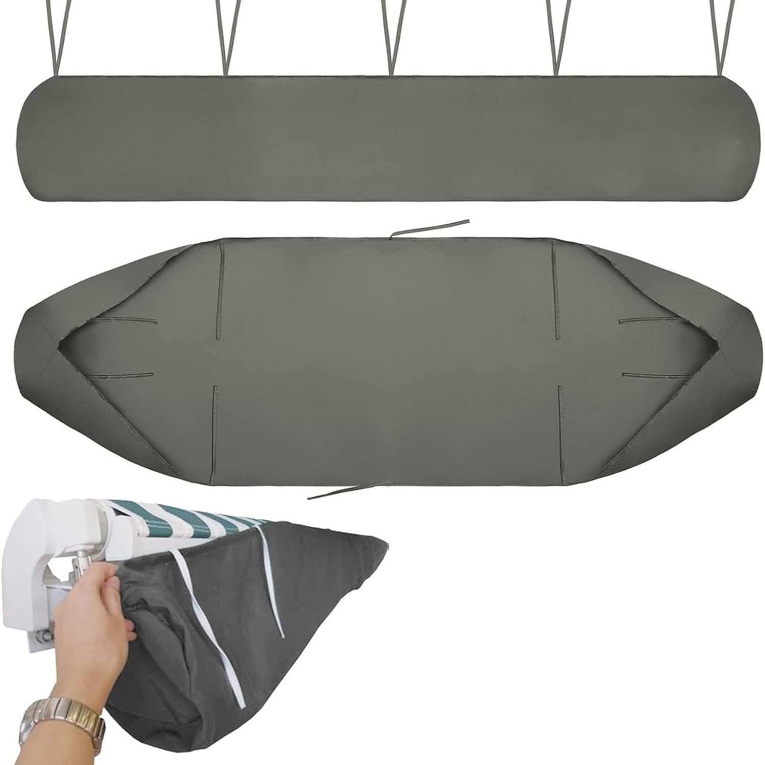 Auvent de Jardin Housse Store Banne d'extérieur 420D Oxford Bâche 2M-8M étanche Protection Solaire Anti-poussière UV Hiver (Gris, 7M)