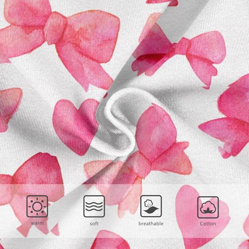 Wusikd Pink Bows Hearts Girls' Underwear Cotton Girls Briefs Soft Toddler Underwear 2T3