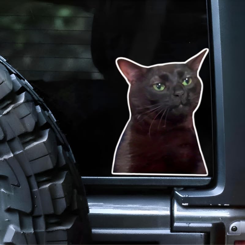 Waterproof Black Cat Vinyl Cat Sticker 5.5 Inch 2 Pack, Decorative Car Stickers, Car Decals & Bumper Stickers for Vehicles, Laptop, Refrigerator, Wall - Image 2