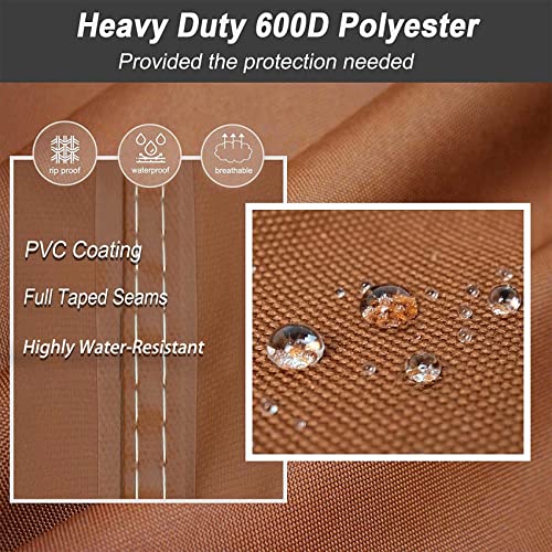 Nettypro Outdoor Patio Cushion Storage Bags Water-Resistant Extra Large 9 Ft Christmas Tree Cushion Bags For Storage, 65 X 20 X 28 Inch, Brown #TOP1