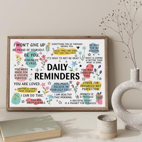 Leseogye Daily Reminders Inspirational Poster Framed Canvas Motivational Wall Decor Positive Affirmations Prints, Quotes Wall Art for Office Home Classroom 20x25cm - Cosy Home Interiors Leseogye Daily Reminders Inspirational Poster Framed Canvas Motivational Wall Decor Positive Affirmations Prints, Quotes Wall Art for Office Home Classroom 20x25cm - Image 6