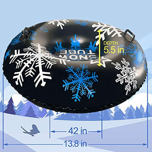 GUOOU Inflatable Snow Tube with Handles, Heavy Duty Snow Sled, Snow Tire, River Tube, Water Float, Sledding Float, Snow Rider, Snow Racer, Snowboard for Winter Outdoor Fun - Thumbnail 3