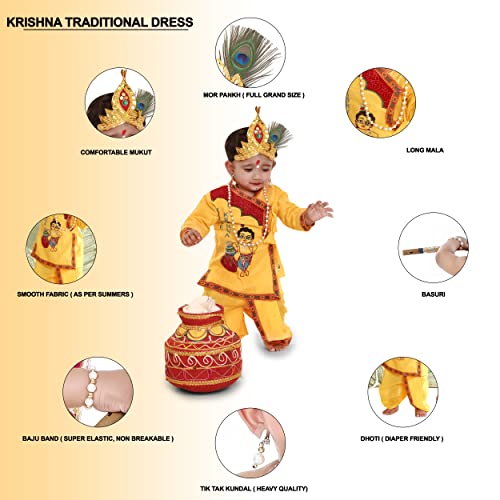 Image of Raj Fancy Dresses Radha and Krishna Brocade Fabric Janmashtami Mythological Character Costume