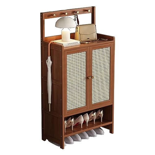 SPAHTT Zapatera de Entrada Rack, Zapateros Modernos Zapateras para Guardar Zapatos Mueble,Zapatero Abierto Estrecho, Zapatero de Bambú Natural de 6 Niveles, para Zapatos,Organizador