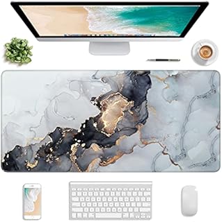 Atufsuat Extended Gaming Mouse Pad, XXL Large Mouse Mat 30 x 14 Inch, Big Computer Keyboard Mousepad, Waterproof Desk Pad with Stitched Edges and Non-Slip Base for Office Gaming, Blue Purple Marble