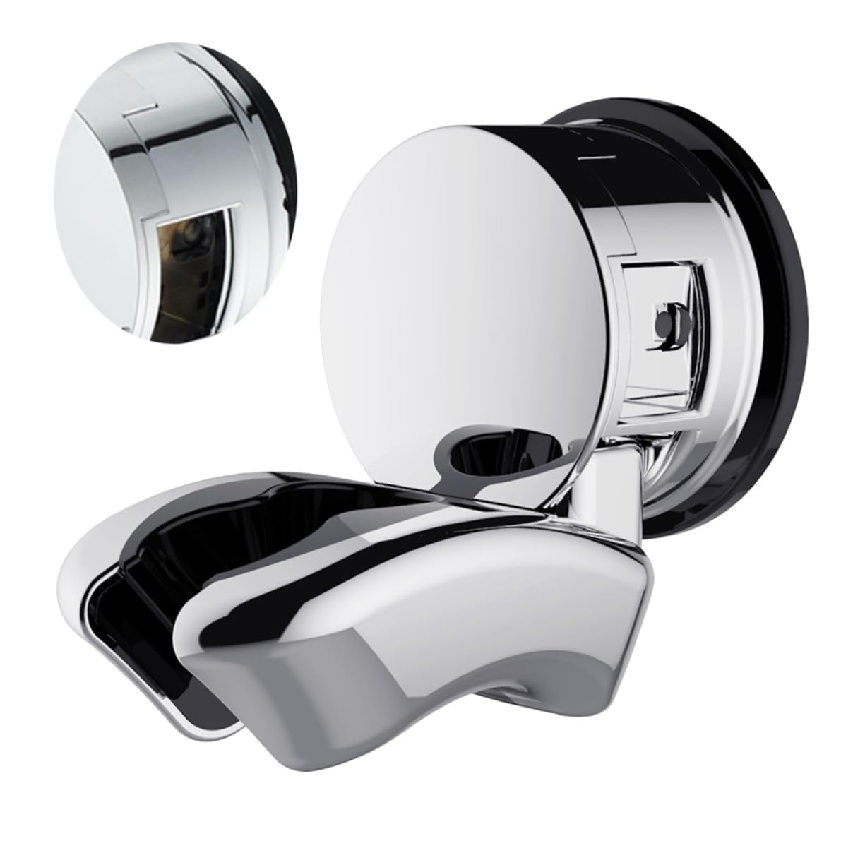 Xlandalyuefa Silver Adjustable Shower Head Holder 1Pcs Bracket Suction Cup Kickstand Bathroom Handheld Stand