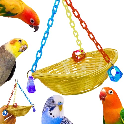 1914 Basket Swing Bonka Bird Toys Bamboo Colorful Chew Swing Hanging Parrot Quaker Parrotlet Budgie