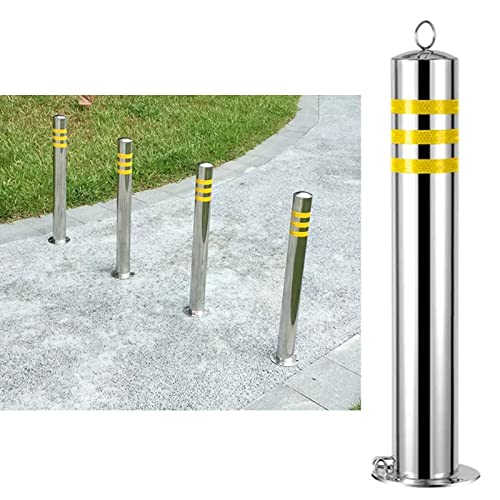HCZKIUJY Stainless Steel Parking Bollard Post, Delineator Post Cones for Parking Lot with Reflective Collars for Garage or Parking Lot (2pack 75cm/29.5in)