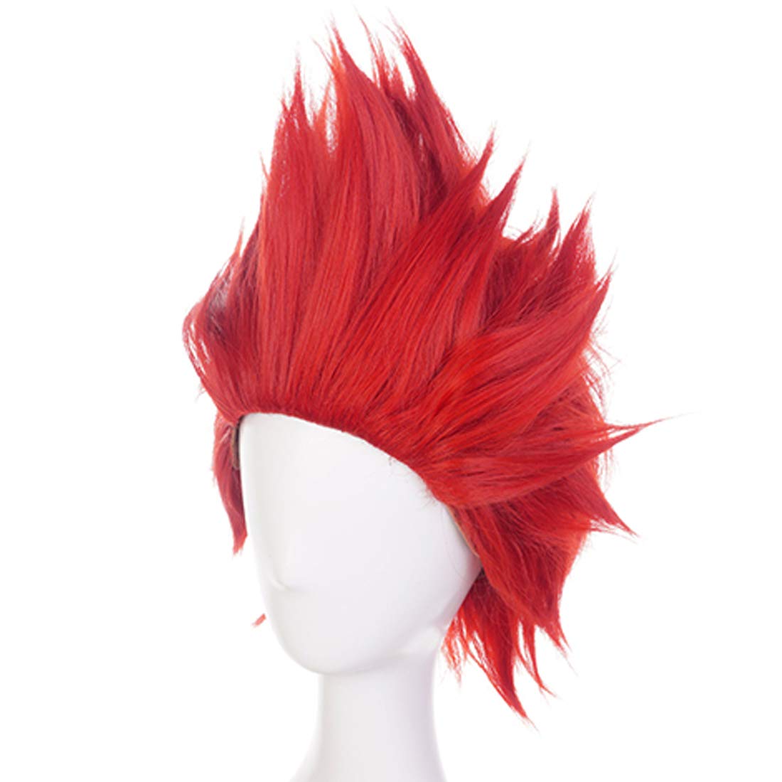 JoneTing Red Anime Wigs for Men Short Red Spiky Wig Short Wavy Crazy Hair | Hair Net Reded Angry Cosplay Hair for Costume Reddish Funny Wigs for Adults Halloween Christmas Carnival Party Outfit