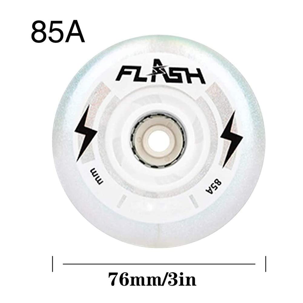 72 mm, 76 mm, 80 mm, kółka 85 A, wysokiej jakości zamienne świecące koło z LED do kółek do wrotek, 4 szt., fioletowy, 76 mm